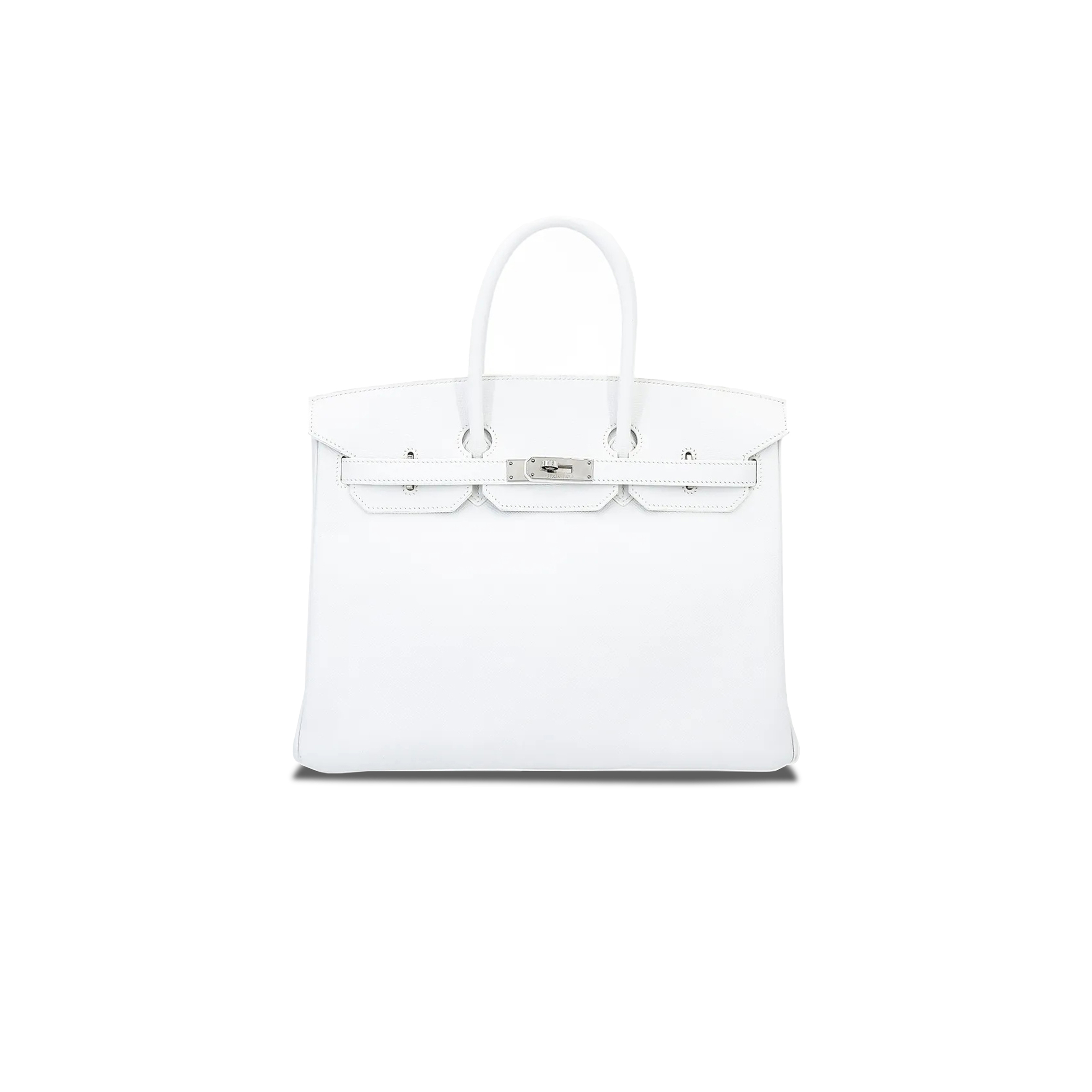 H**mes master birkin 30 swift leather pure white silver buckle h049352ck21 (30*23*15cm)